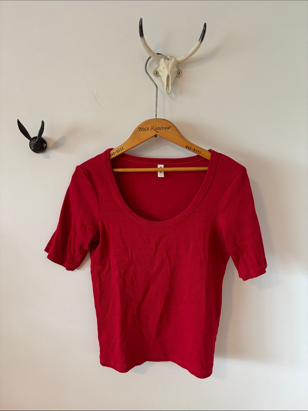 Red egyptian coton scoop Neck Women’s Top from KOTN